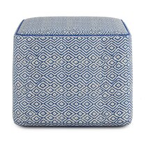 Gouchee Home Loft Collection Contemporary Faux Felt Upholstered Square Pouf/Ottoman Turquoise 
