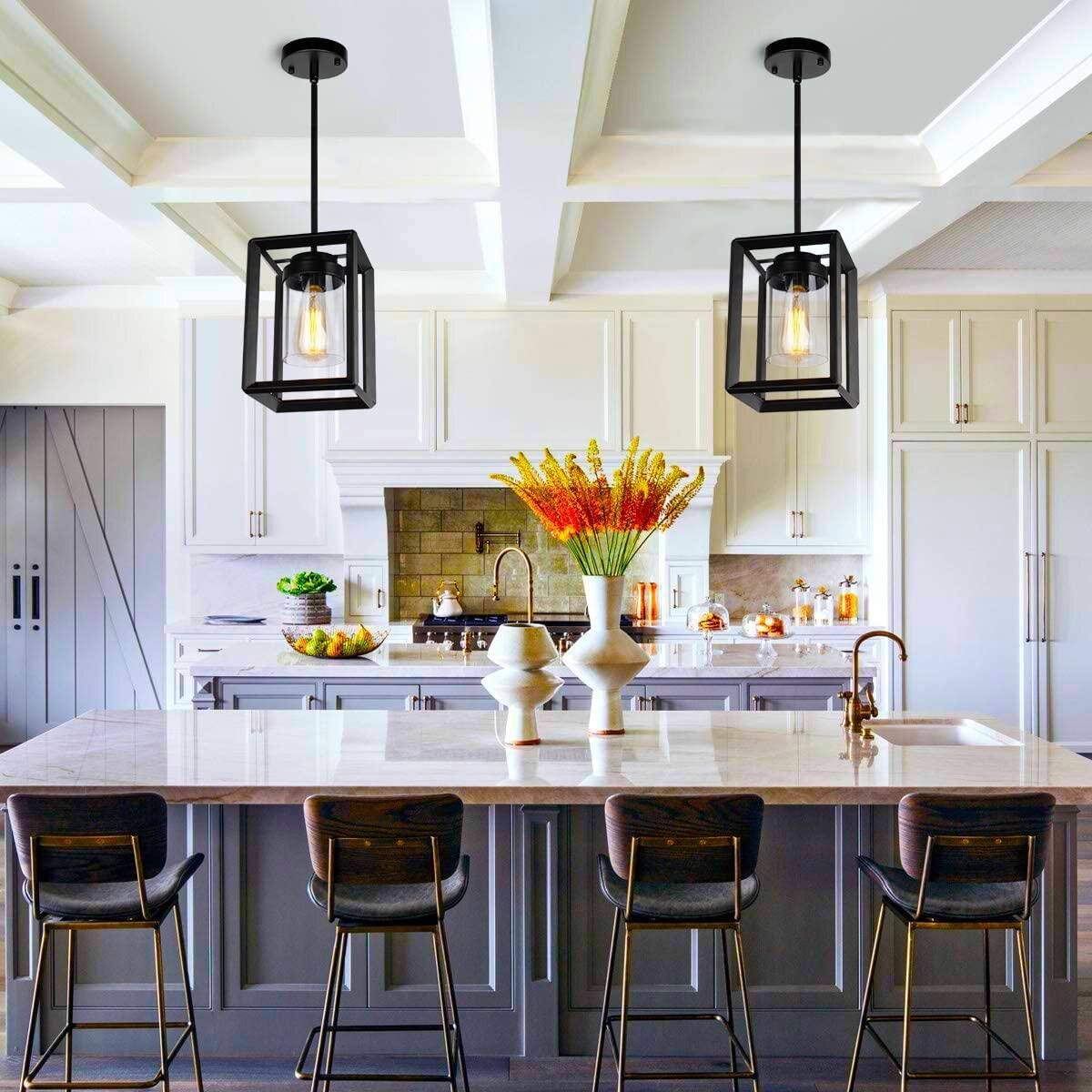 PENDANT CLEAR GLASS SHADE LIVING DINING ROOM KITCHEN ISLAND CHANDELIER 1 LIGHT 