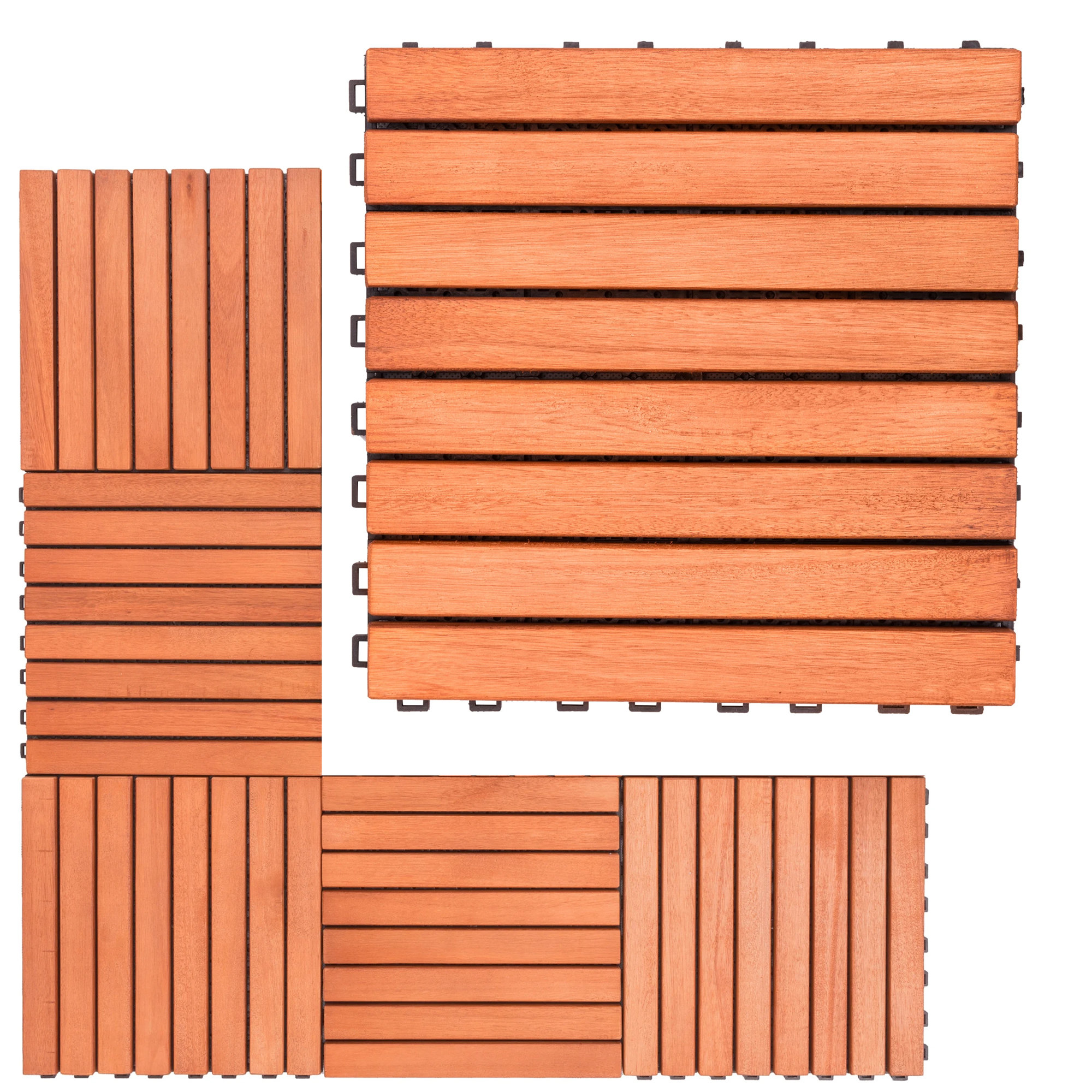 ESHOO 12" x 12" Plastic Interlocking Deck Tile in Brown Wayfair