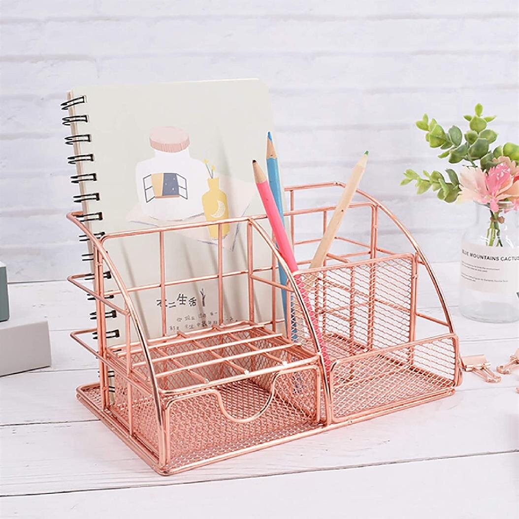 Everly Quinn Midas Metal Mesh Desk Organizer | Wayfair