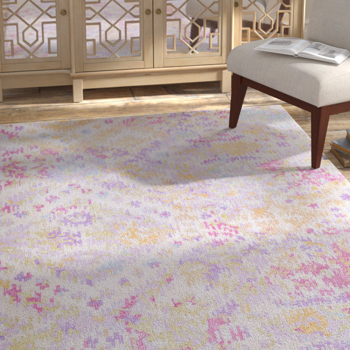 Knowland Hand Tufted Wool Pink Lilac Area Rug