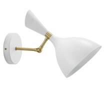 Matte Ant.Gold Modern Wall Sconce Light with Rect Shade Hardwire or Plug-In 