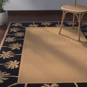 Goldenrod Beige/Black Indoor/Outdoor Area Rug