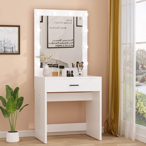 Latitude Run® Makeup Dressing Vanity With Mirror & Reviews 