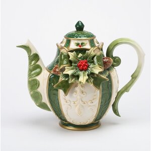 Emerald Holday Ceramic Teapot