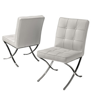 Milania Genuine Leather Upholstered Dining Chair..