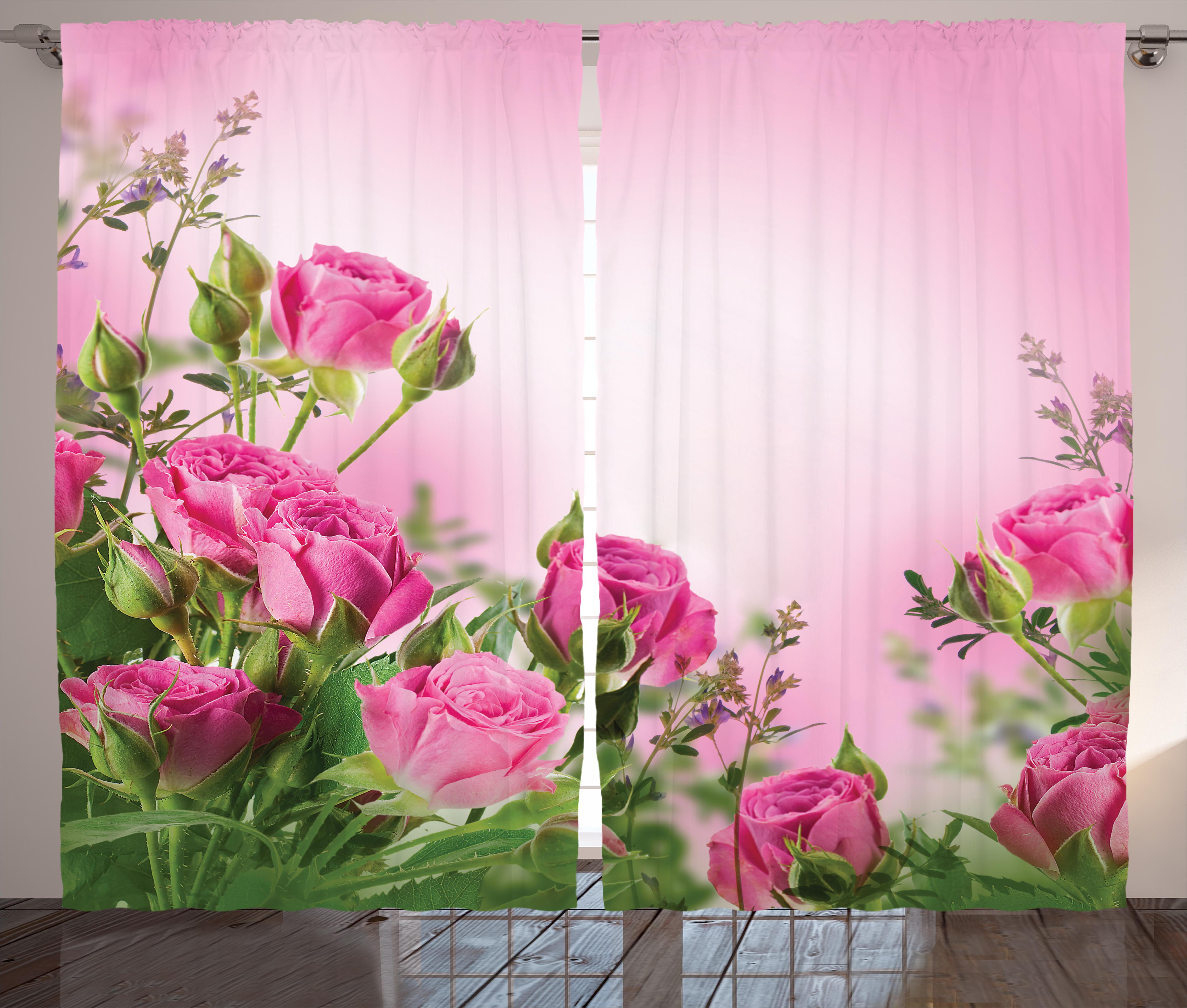 Red Barrel Studio Turner Flower Graphic Print And Text Semi Sheer Rod Pocket Curtain Panels Wayfair