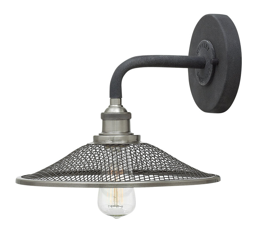 Barn style Farmhouse style wall sconce light in aged zinc #farmhouse #sconce #zinc #lighting