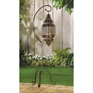 Rhonda Iron Lantern with Pillar Candle