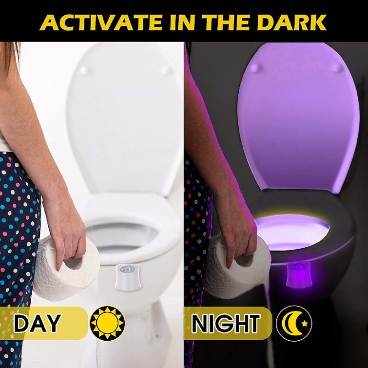 Toilet Bowl LED Night Light 16-Color Lamp Sensor Motion Activated Bathroom Bulb