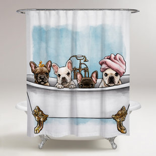 Clawfoot Tub Shower Curtain Wayfair Oakledge Frenchies In The Tub Shower Curtain
