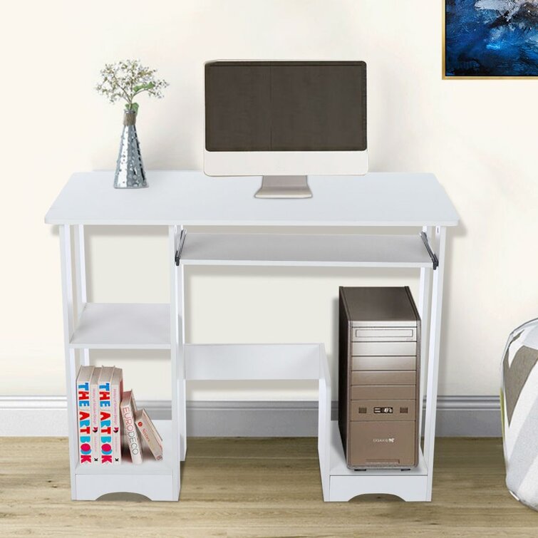 Details about   Computer Desk Modern Desktop Home Desk Desk Writing Desk with Shelf Black XX 