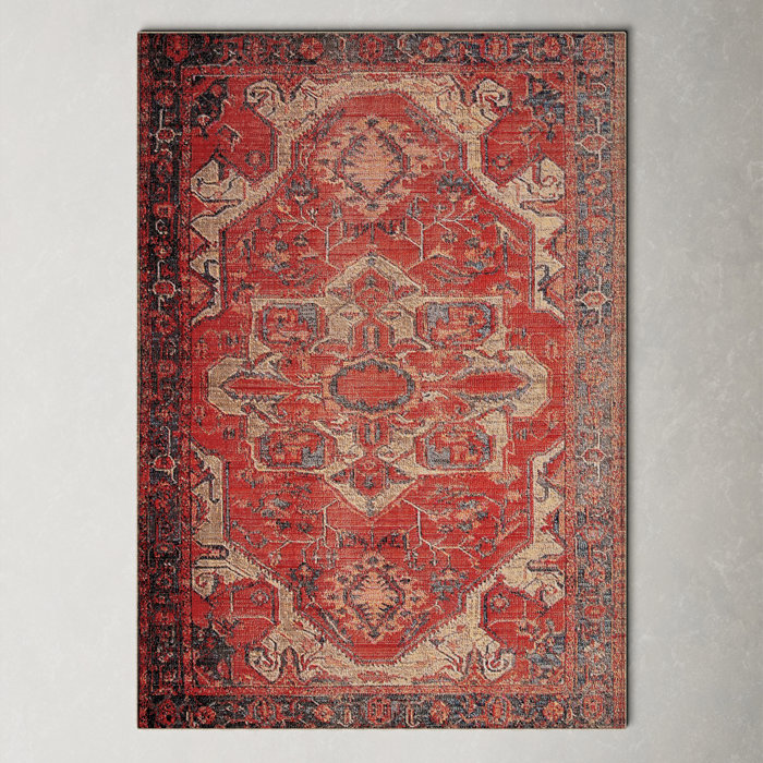 AllModern Oliver Oriental Red Indoor/Outdoor Area Rug & Reviews | Wayfair