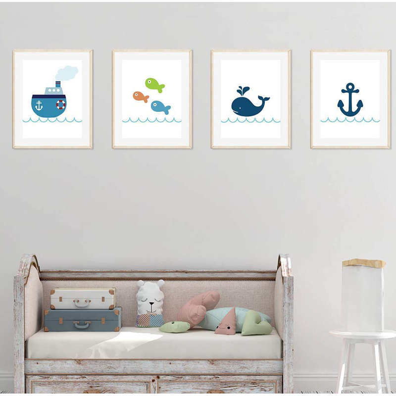 Get Wallpaper Harriet Bee Desern Ocean Theme Boat Anchor Fish Whale 4 Piece Free