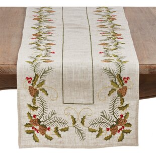 70 Inch Long Burlap Linen Table Runner Cute Colorful Animal White Farmhouse Decor for Coffee Table Wedding Party Banquet Cartoon Dinosaur Cactus Plant Kitchen Dining Table Runner Dresser Scarves