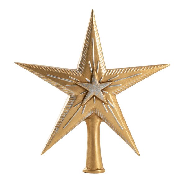 Stern aus Metall Christbaumspitze 27 x 22,5 cm bronze farben