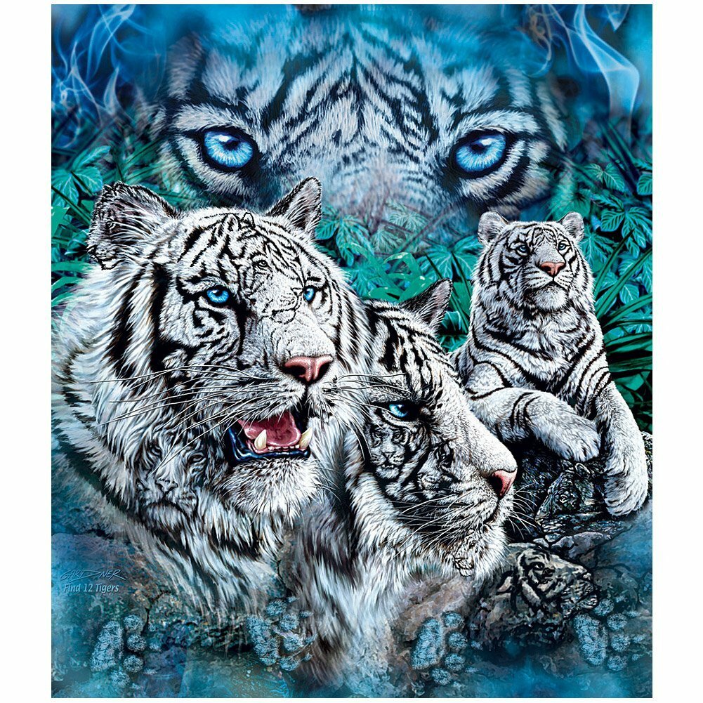 East Urban Home 12 White Tigers Hidden Mink Blanket Reviews Wayfair