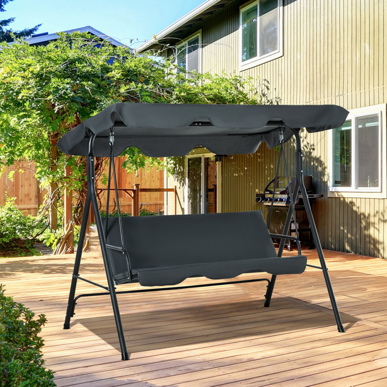 3 seater garden swing with canopy