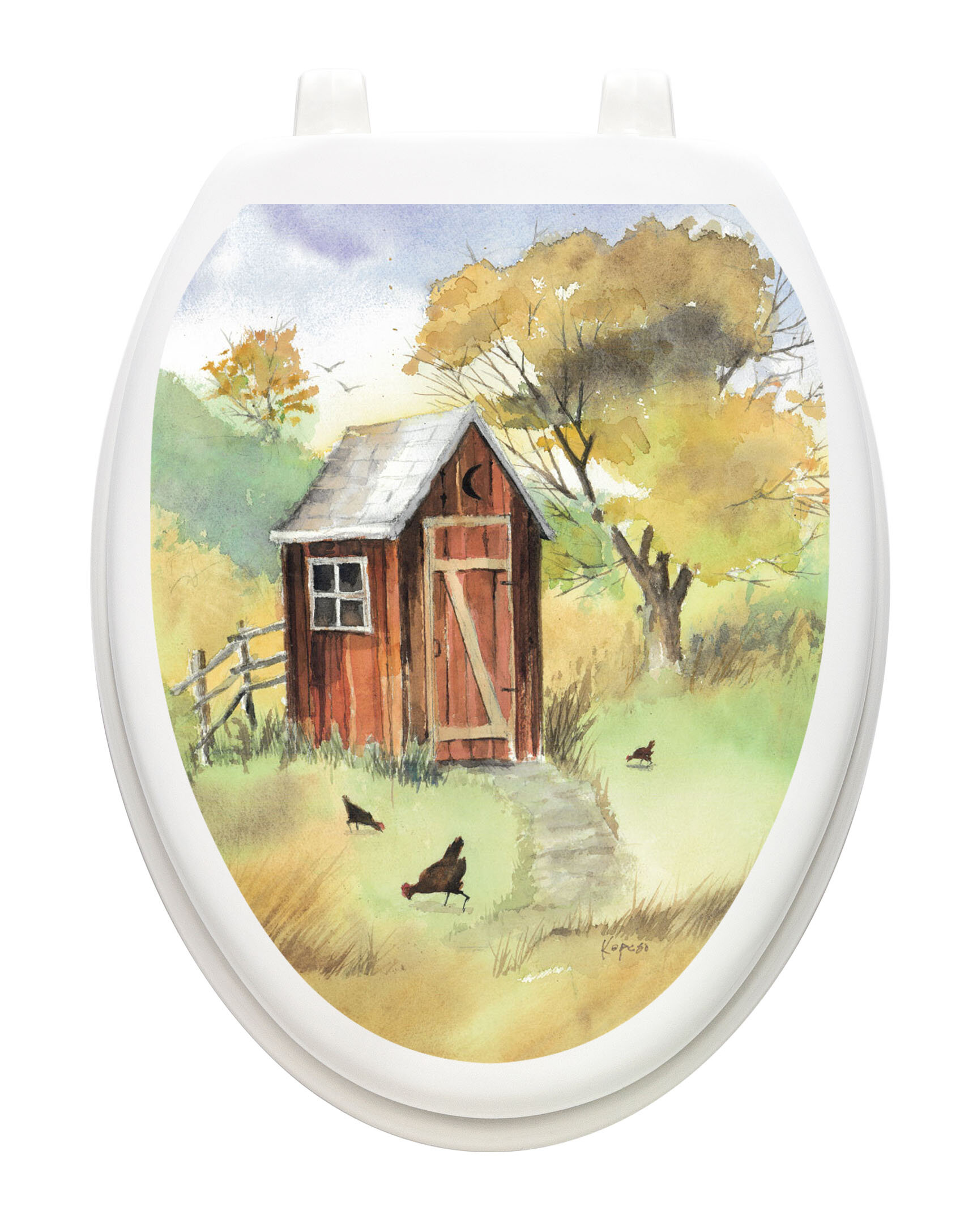 Toilet Tattoos Themes Watercolor Outhouse Toilet Seat Sticker Reviews Wayfair