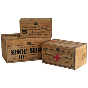 3-tlg. Kisten-Set aus Holz von Castleton Home