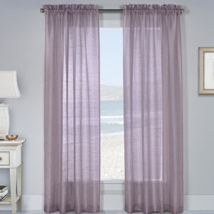 Carrollton Solid Sheer Rod Pocket Single Curtain Panel