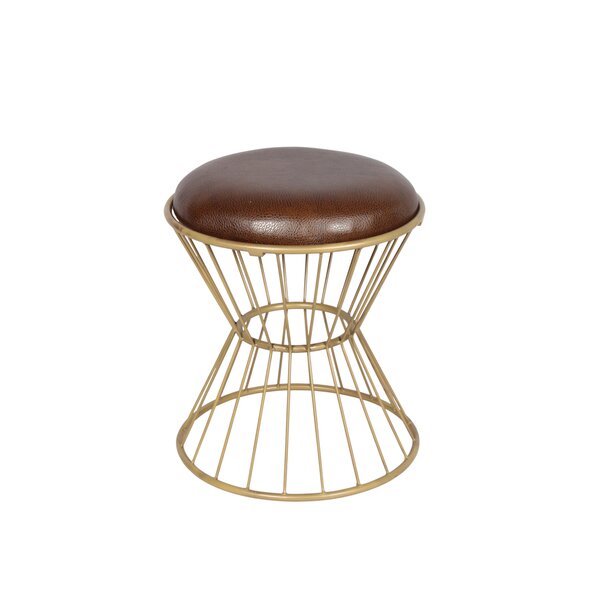 Faux Leather Wire Frame Stool