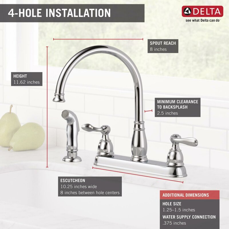 21996lf Ss Ob Delta Windemere Double Handle Kitchen Faucet With