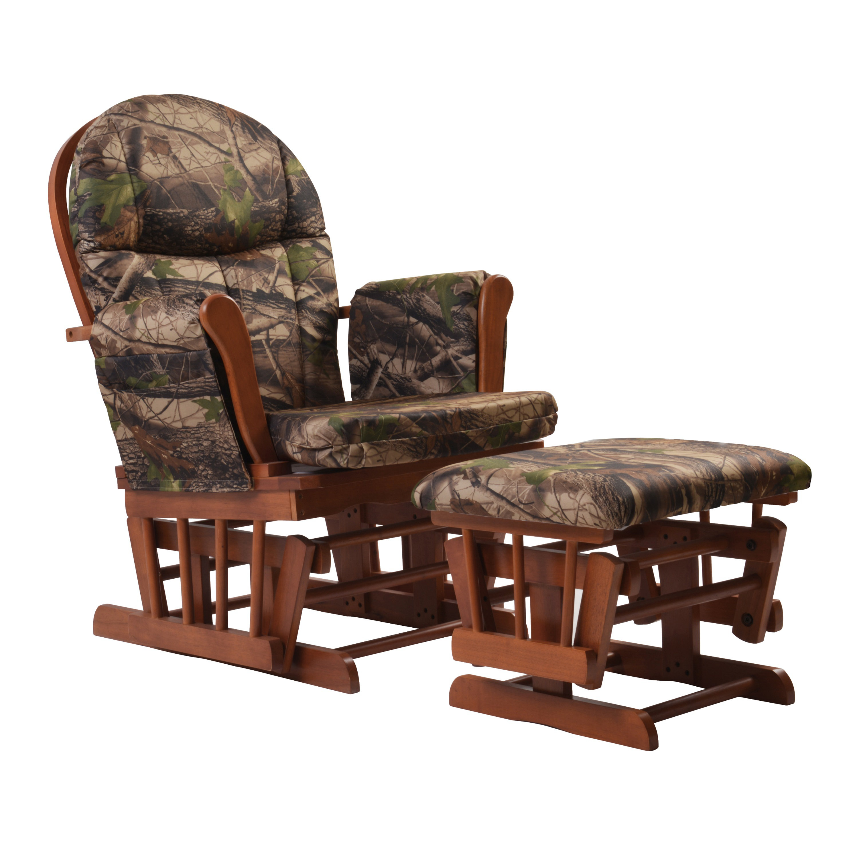 cherry wood glider and ottoman