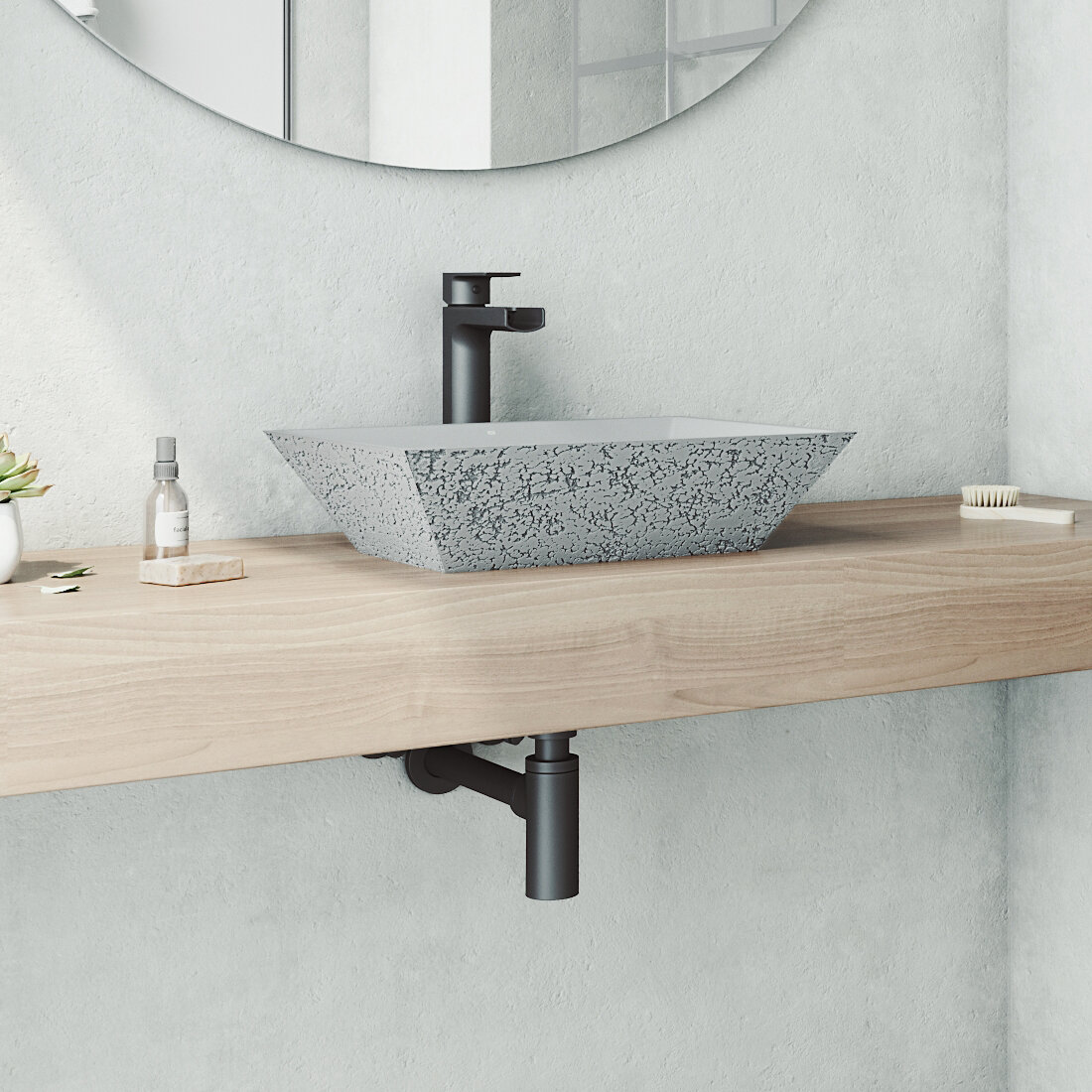 Vigo Grey Onyx Glass Vessel Sink