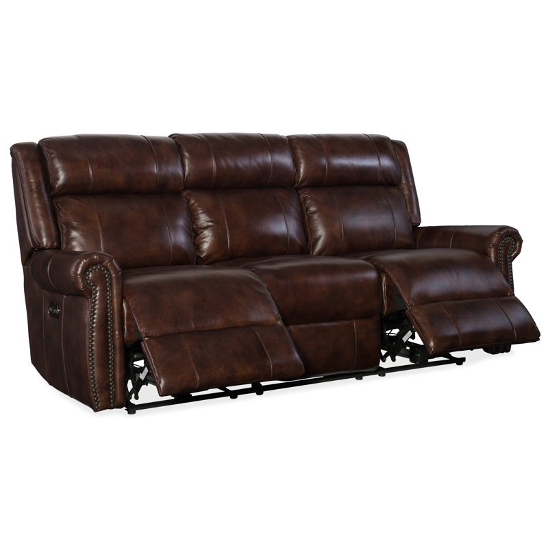 Hooker Furniture Esme Genuine Leather Reclining 85 5 Round Arm Sofa Reviews Wayfair
