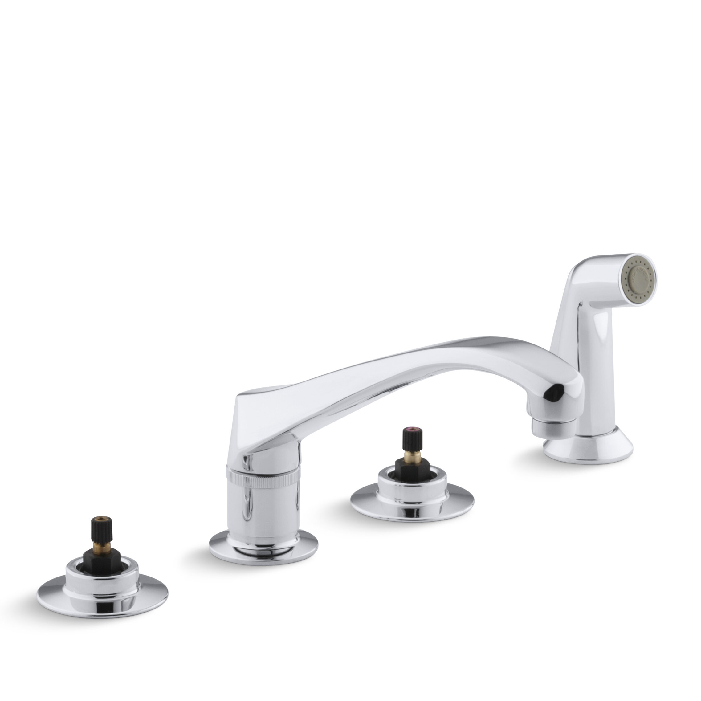 Triton 4 Hole Widespread Kitchen Sink Faucet With 8 1 8 Spout And Matching Finish Sidespray Requires Handles