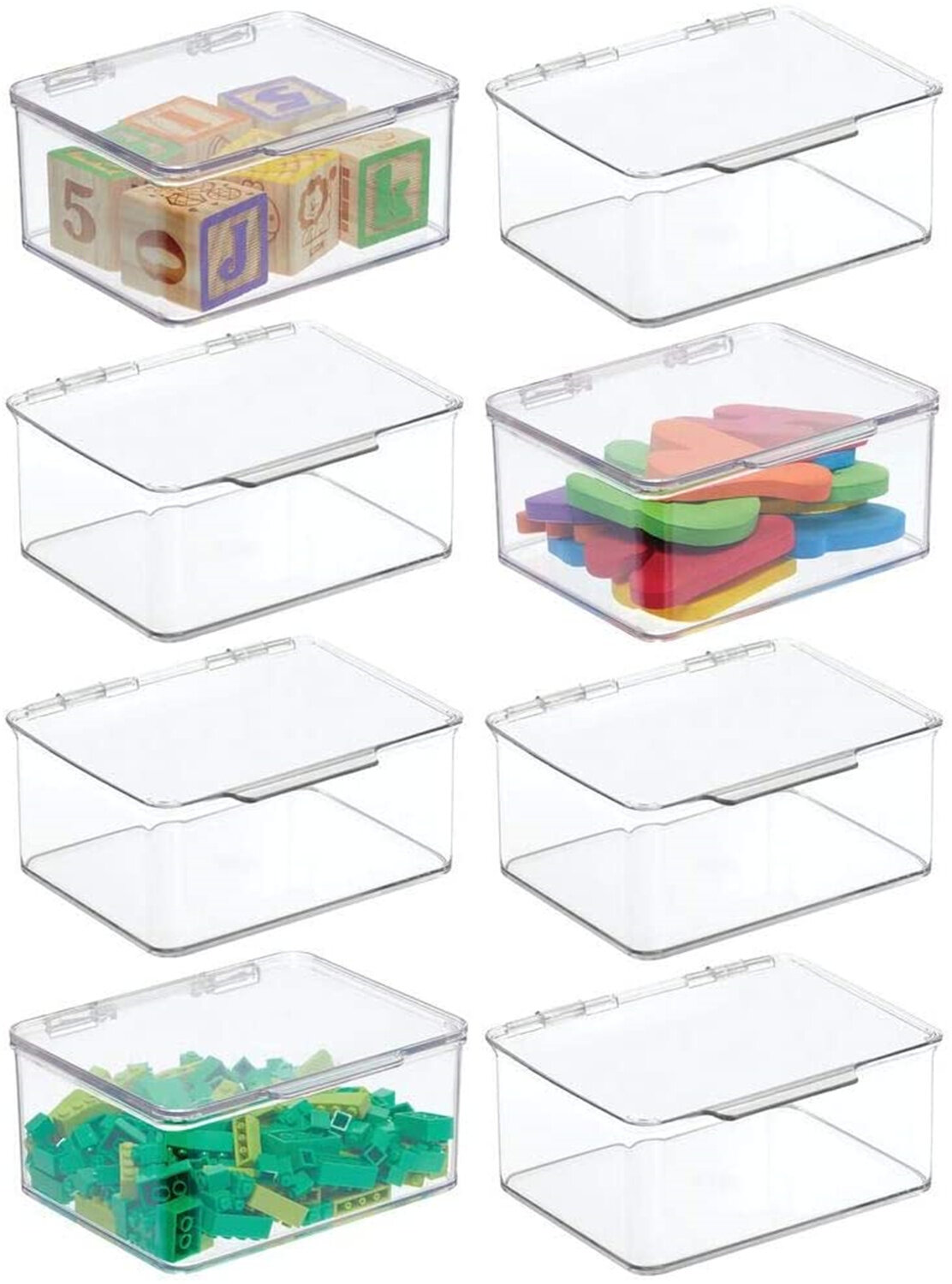 plastic storage bins with attached lids