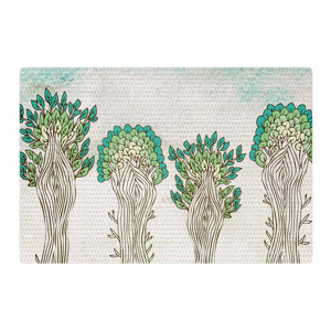 Pom Graphic Design Amazon Trees White/Nature Area Rug