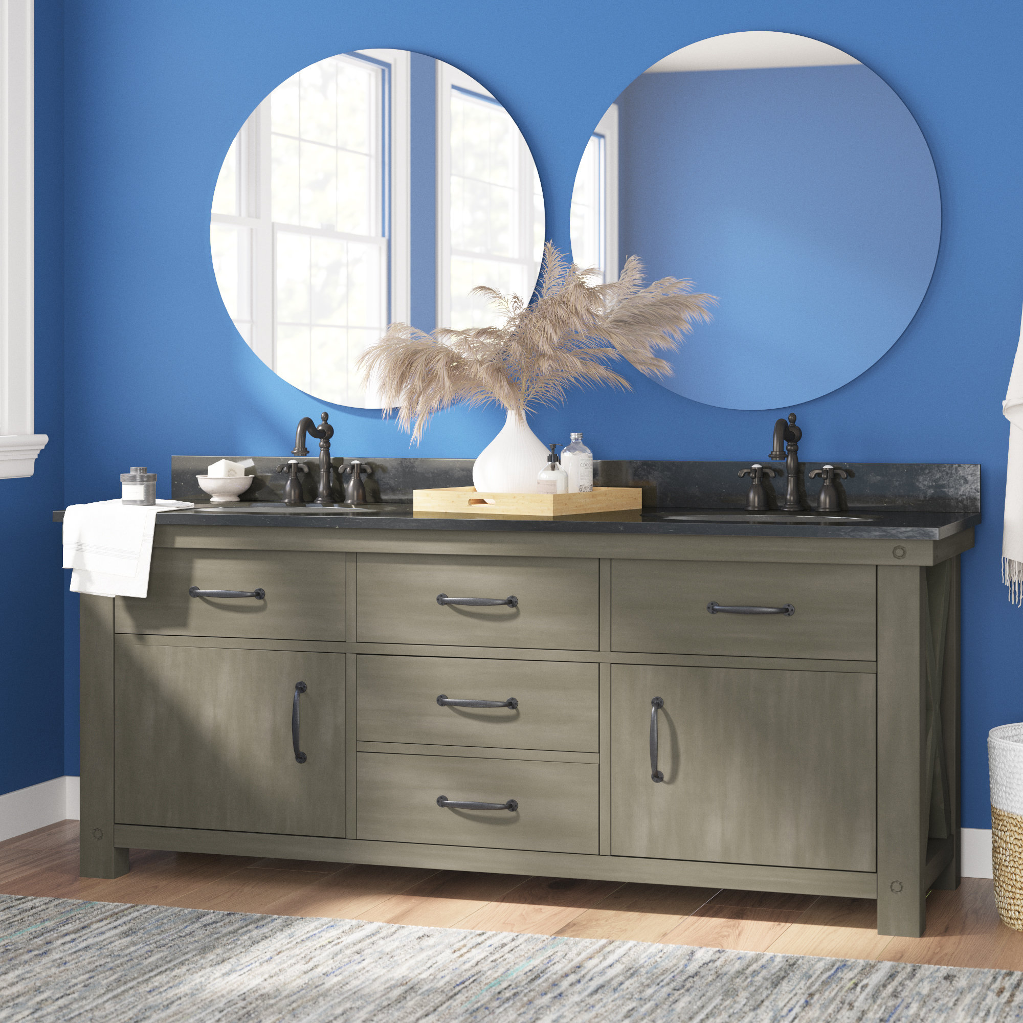 Rosalind Wheeler Aberdeen 72 Double Bathroom Vanity Set Reviews Wayfair