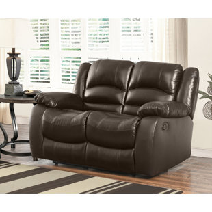Go to store & view more images Darby Home Co Jorgensen Top Grain Leather Reclining Loveseat