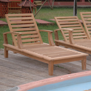 Brianna Reclining Teak Chaise Lounge