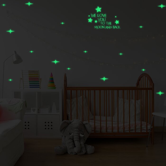 Greeley Letters Stars Glowing Wall Decal