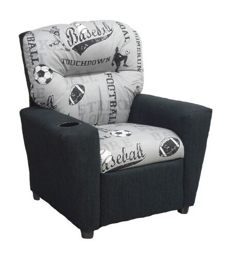 Zoomie Kids Copes Powell Sports Storm Kids Recliner With Cup 