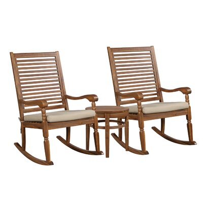 Linco Elegant Hardwood Porch 3 Piece Seating Group With Cushions