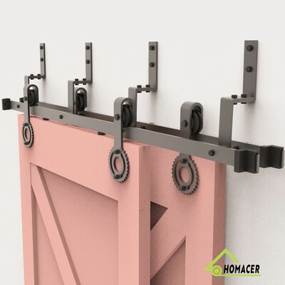Homacer Gear Standard Single Barn Door Hardware Kit