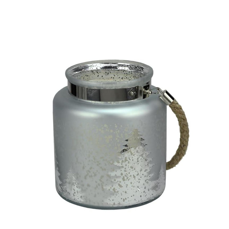 Northlight 8 Reindeer Tree Silhouette Mercury Glass Decorative Christmas Pillar Candle Holder With Handle Wayfair