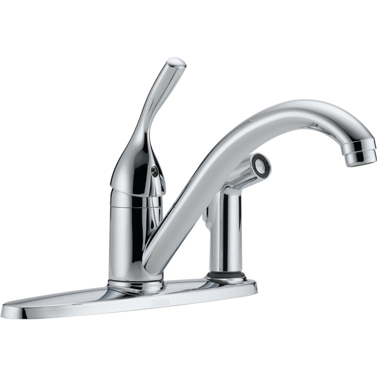 300 Dst Delta Classic Single Handle Standard Kitchen Faucet With Side Spray And Diamond Seal Technology Reviews Wayfair