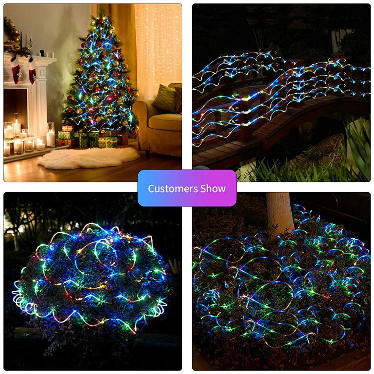 Solar Powered LED String Lights Strip Outdoor Waterproof Garden Party Decoration 