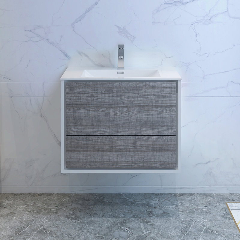 Fresca Senza Tuscany 30" WallMounted Single Bathroom Vanity Set Wayfair