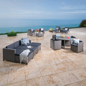 Ballew Wicker 17 Piece Deep Seating Group with Cushion