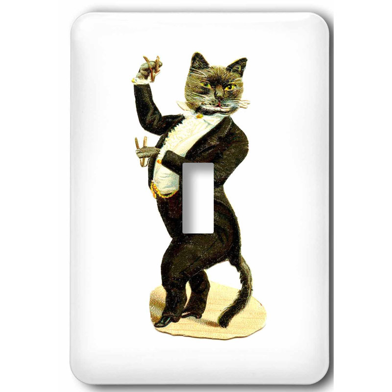 3drose Drawing Of Fat Cat In A Tuxedo 1 Gang Toggle Light Switch Wall Plate Wayfair