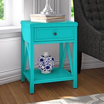 bedside table turquoise