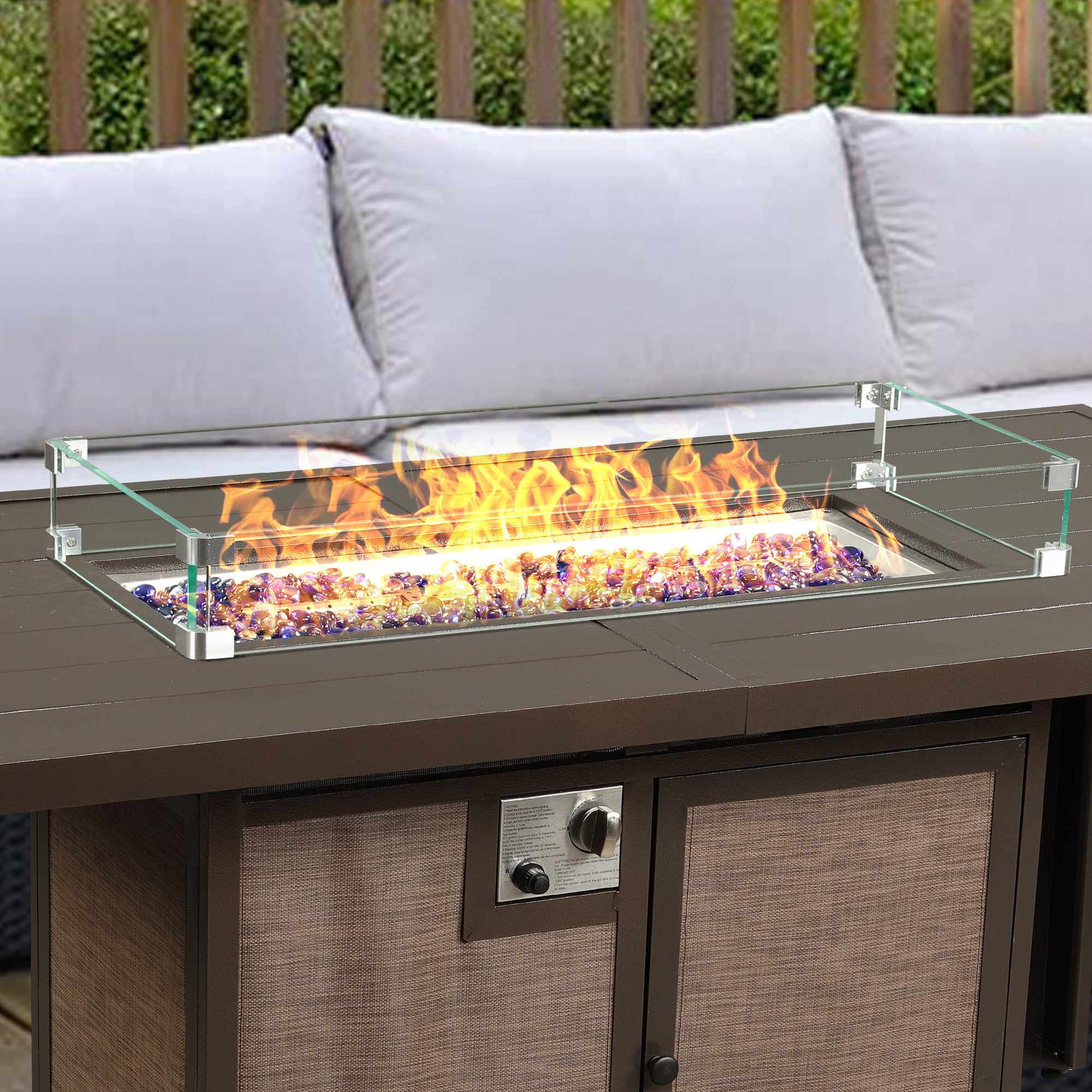 PIZZELLO Tempered Fire Pit Flame Guard (Glass) Wayfair