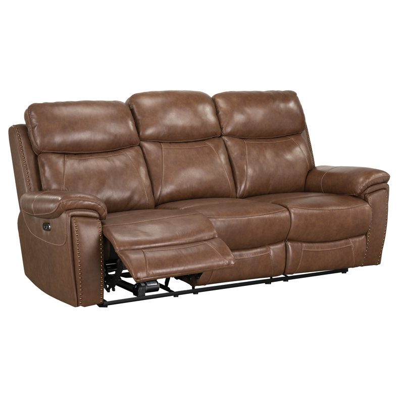Loon Peak Yeager Genuine Leather Reclining Sofa Reviews Wayfair
