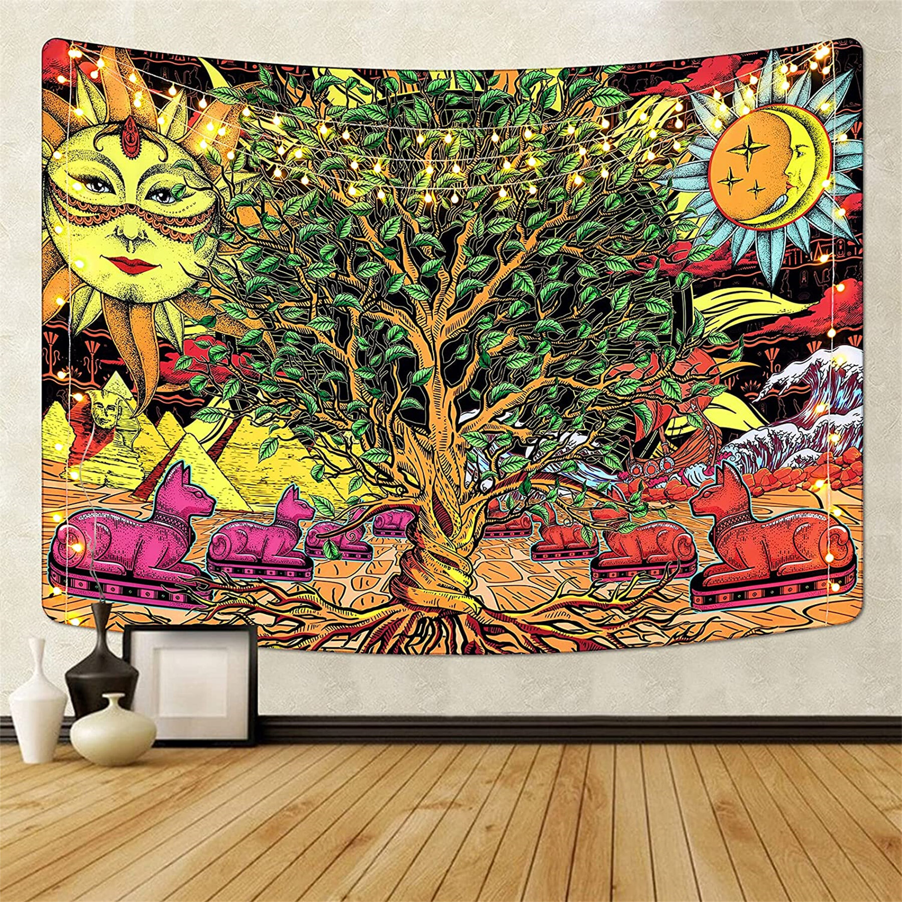 Tree Tranquility Wall Hanging Tapestry Psychedelic Bedroom Home Decoration 